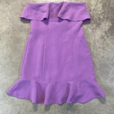 Rachel Zoe Elaina Strapless Mini Dress Womens 4 Iris Purple Strapless Ruffle