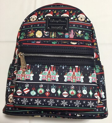 disney parks loungefly ugly sweater backpack Disney Parks Exclusive 2020 Christmas Ugly Sweater Loungefly Backpack NWT 