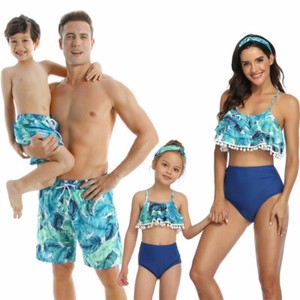 baby boy and dad matching swimwear