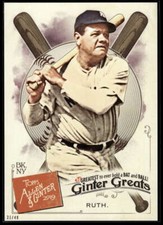 Babe Ruth 2019 Allen and Ginter Ginter Greats 5x7 #GG-38 31/49 Yankees