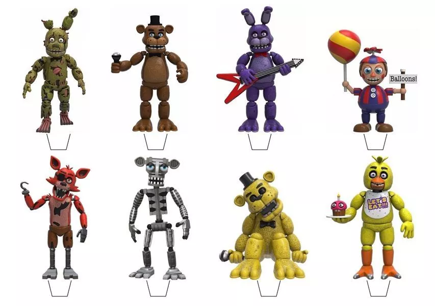 Five Nights at Freddy's Edible Wafer Cup Cake Toppers Standing or