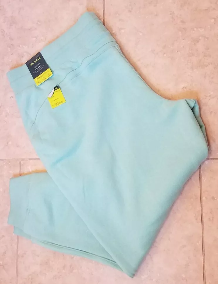 Tek Gear Women 3X UltraSoft Fleece Jogger Pants Sweatpants Pocket Mint  Green NEW