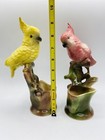 Rare Vintage Ceramic Cockatiels Mid Century Planters Pink And Yellow (2) — photo 10
