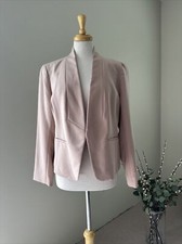 Designer Eileen Fisher Classic Shaped Jacket Nude Size M Uk12/14 Bnwt Rrp £390