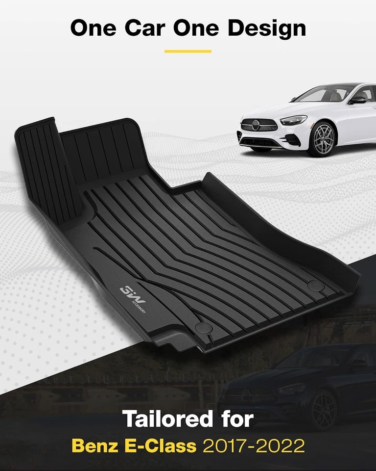 Alfombrillas de lujo 3W para Mercedes Benz E300 E350 E450 E43 E53 E63 AMG 2017-2022 Foto 3 de 4