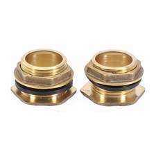 2pcs Brass Water Tank Connector Bulkhead Fitting  1/2 Or 3/4  Thead Pack Tools