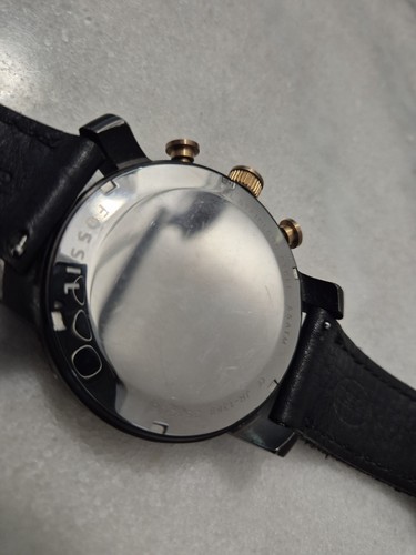 Fossil Nate Black Watch JR1369 Wristwatch, For Parts Not Working. Battery, Band - Picture 5 of 9