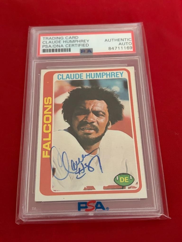 CLAUDE HUMPHREY FALCONS 1978 TOPPS HOF SIGNED AUTO PSA AUTHENTIC