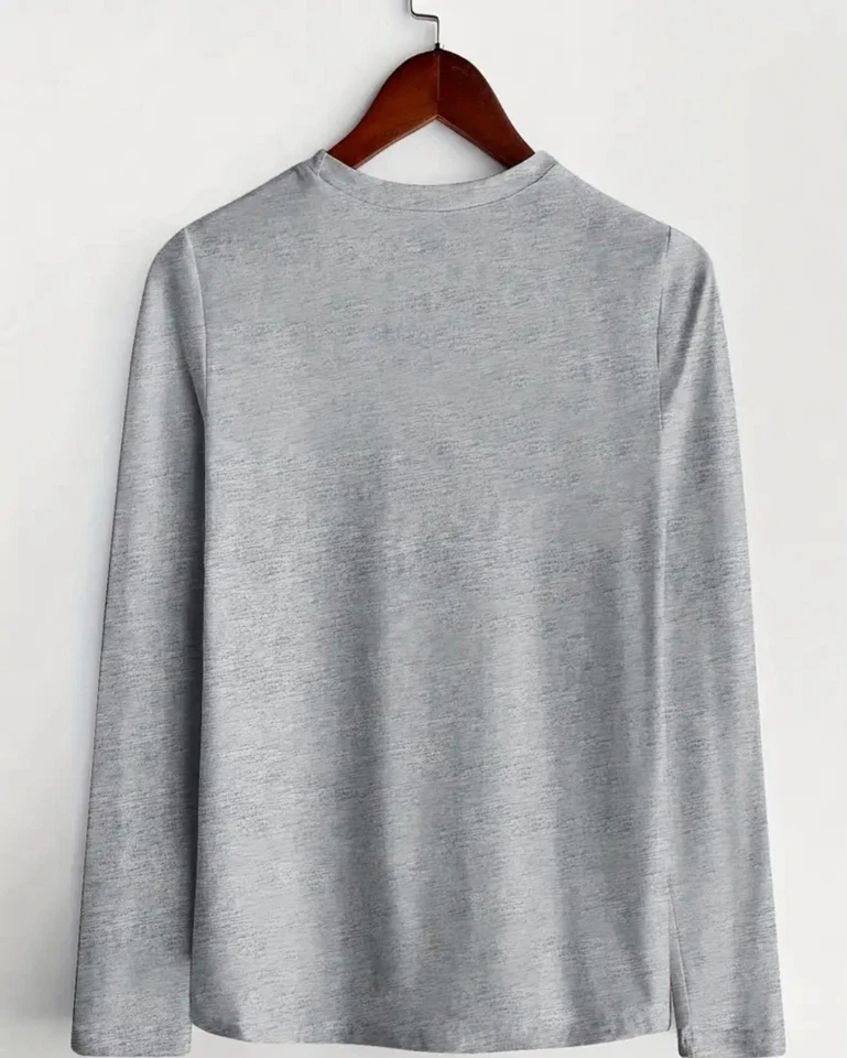 3 pezzi Maglia Manica Lunga Donna 100% Cotone SET Bianco, Grigio, Nero - Image 4 of 4