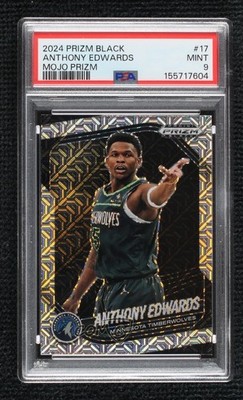 2024-25 Panini Prizm Black Mojo Prizm 10/25 Anthony Edwards #17 v9t