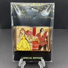 Disney Storybook Beauty and the Beast Belle Gaston Book PALM Pink A La Mode Pin
