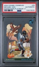 Michael Vick 2024 Donruss Clearly Downtown Platinum 1/1