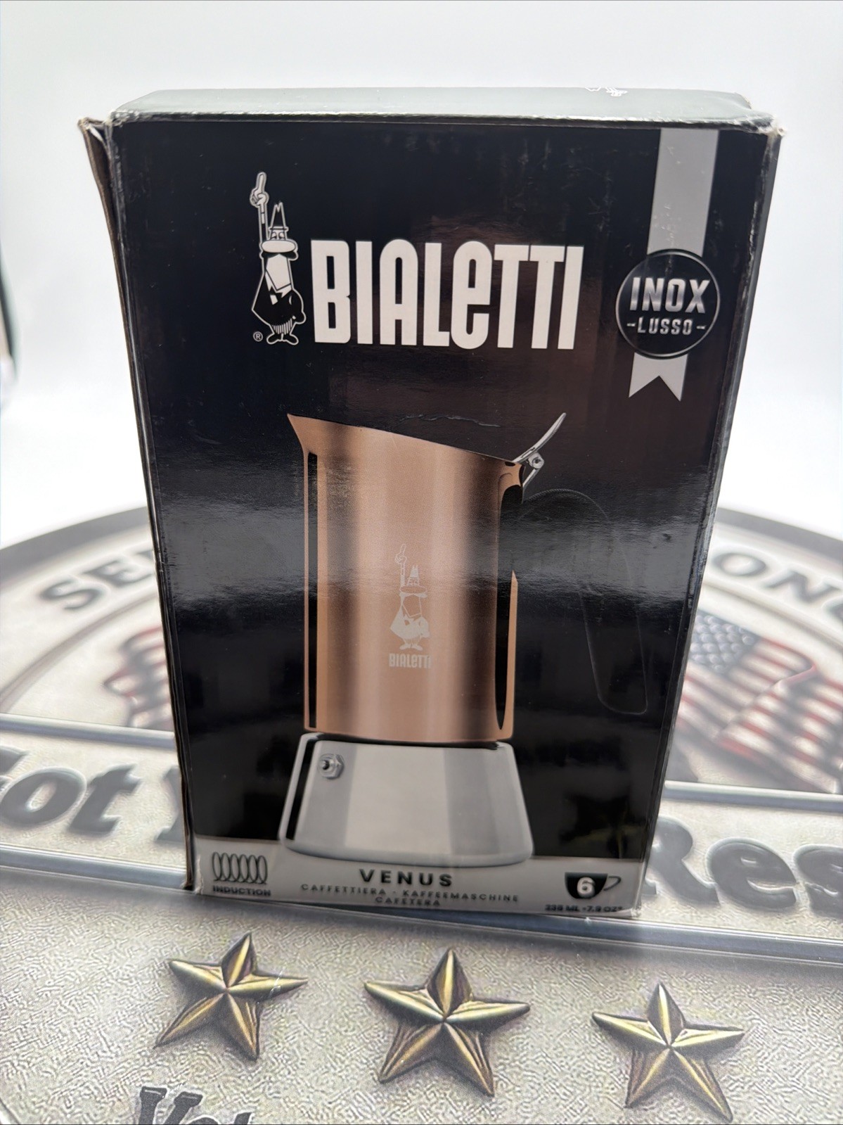 Bialetti Venus Copper Stainless Steel 6 Cup Stovetop Espress
