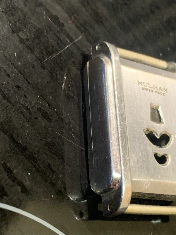 1930 Rare Swiss MULHAM Jump Hour Parts Spare Art Deco tank 15 Jewels Movement  - image 2 of 4