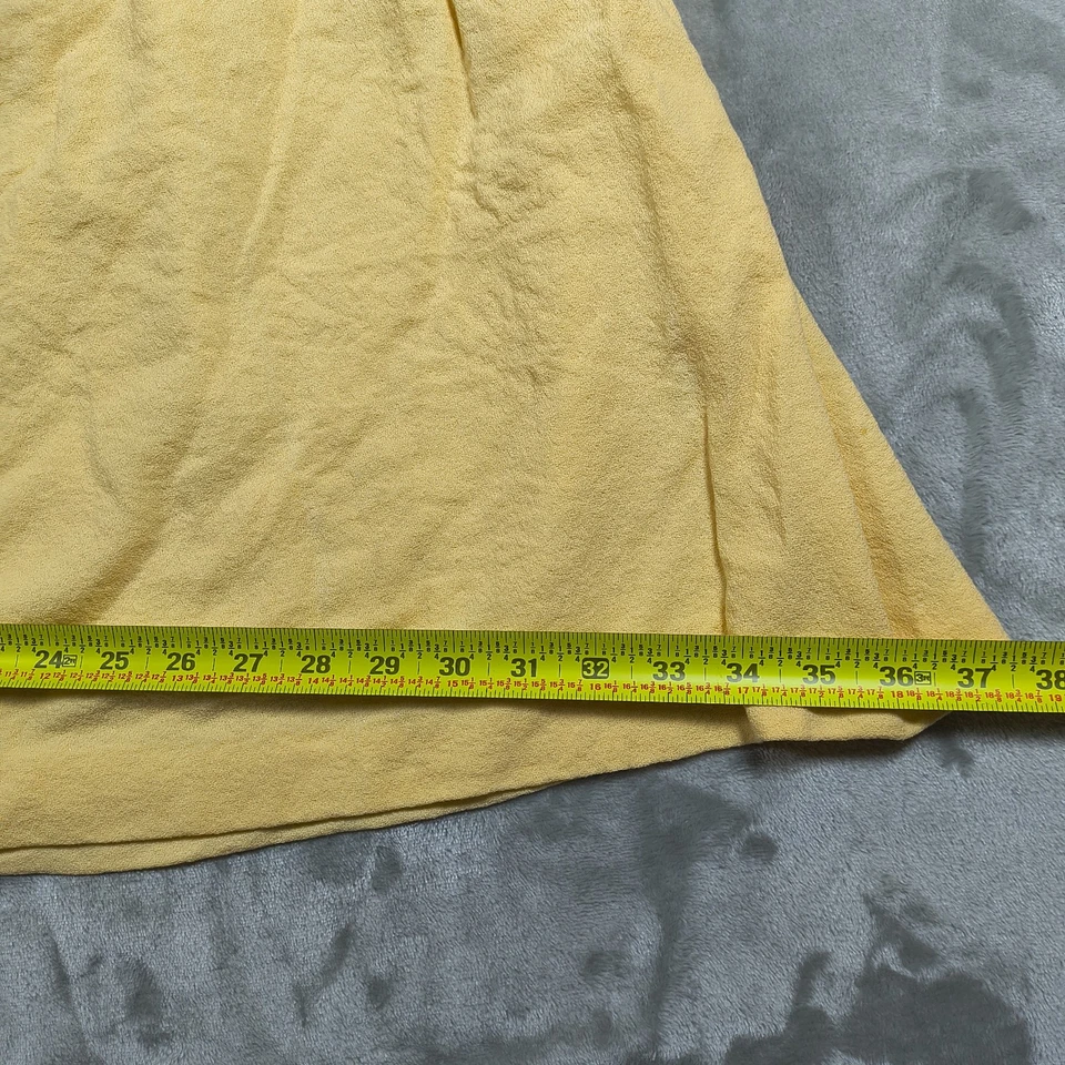 Vintage A Line Skirt Womens 6 Yellow Midi Wool High Waist Pleated Preppy Cottage - Image 4 of 4