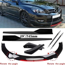 For Mazda 6 5 3 2 Front Bumper Lip Chin Spoiler Splitter Glossy Black Body Kit