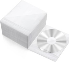 200 Pcs Cd DVD Sleeves Envelopes Bulk Double Sided Refill Plastic Disc Holder