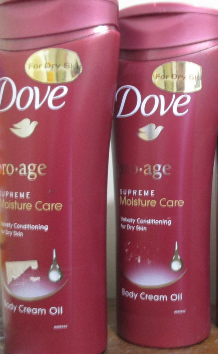 2x Dove Pro Age Supreme Moisture Care Body Cream Oil for Dry