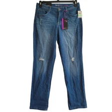 Style & Co Women's Cropped Boyfriend Jeans Blue Size 8