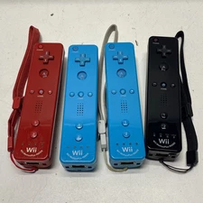 Wii Remotes with motion plus (Red, Black, Blue)