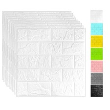 10 Pcs 3D Wall Panels Peel and Stick, 5 mm Thickened 3D Wall Panel Foam Brick...