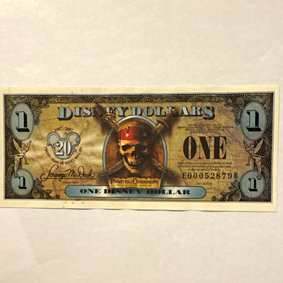 Disney Pirates of the Caribbean $1 Disney Dollars Note, Series 2007