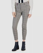 Tommy Hilfiger Women's Gray Glen Plaid Straight Skinny Pants Size 2