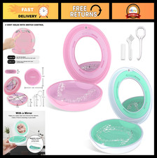 2PCS Slim Retainer Case with Mirror  Vent Holes, Aligner Holder for Invisalign,