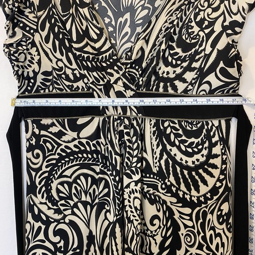 Heart Soul Women's Wrap Dress Paisley Print Black and beige Size L V neck - Picture 5 of 12