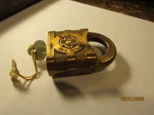 Vintage Art Deco Retro Y&T Yale & Towne Mfg Brass Padlock Key Stamford Conn USA