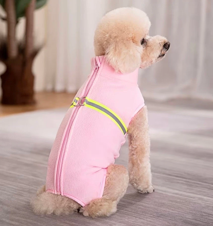 Dog Polar Fleece Warm Coat Pajamas Recovery/Shedding Suit  S/M Dogs/Cats - Image 4 of 4