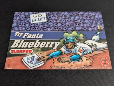 7-Eleven Slurpee Flavor Card 1996 Fanta BLUEBERRY with Baseball Slider  Rare!