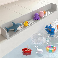 Silicone Bath Splash Guard for Kids - Prevent Water Spills, Grey