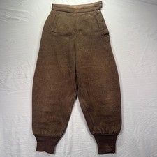 True Vintage Wool Pants Fits 26x26 Brown Lined Hunting Military Cuffed 30s 40s