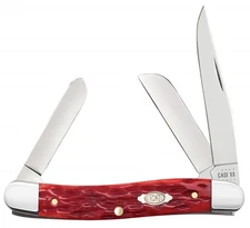 Case xx Knife Medium Stockman Jigged Dark Red Bone CS Steel 31951 Pocket Knives