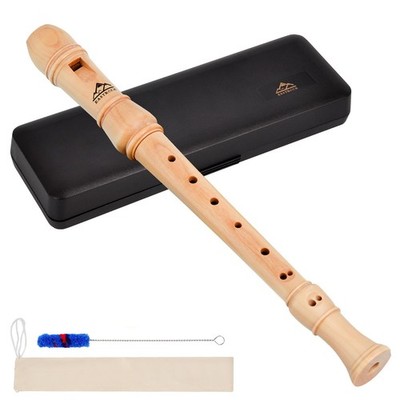 Soprano Recorder Baroque Fingering C Key Instrument 3 Piece Hard Case Maple