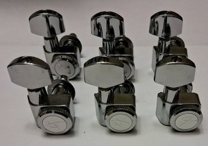 Fender F Logo Locking tuners Stratocaster Tele Ultra Deluxe Strat 2 tab chrome 
