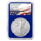 2025-W Burnished $1 American Silver Eagle NGC MS70 FDI Flag Label Blue Core