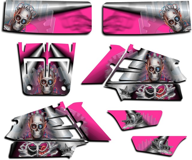 YAMAHA BANSHEE GRAPHICS WRAP DECAL STICKER KIT TURBO CHARGED PINK eBay