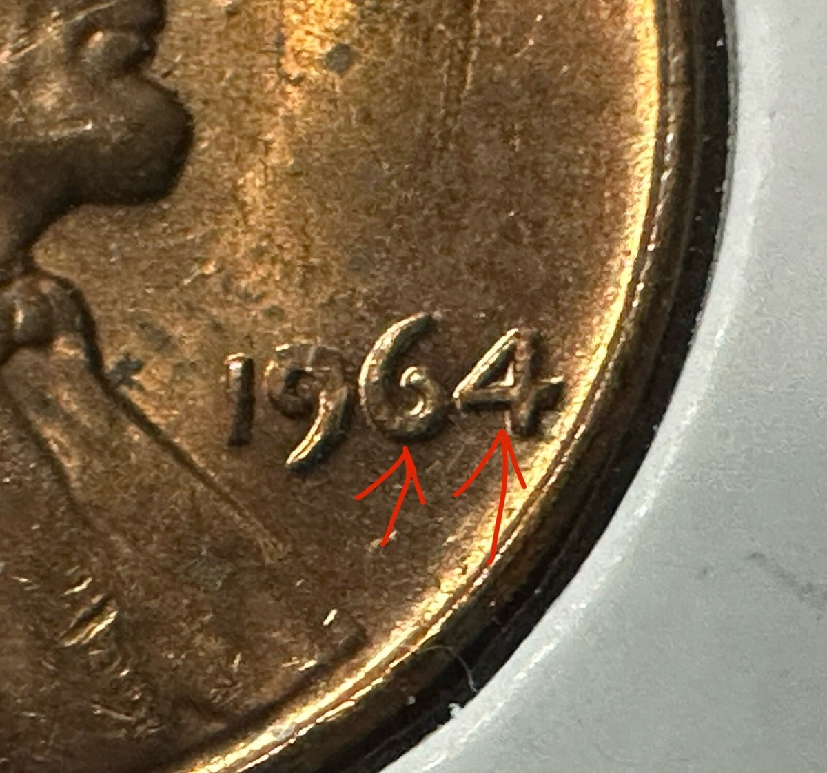 1964 No Mint Mark Lincoln Cent DOUBLE DIE OBVERSE w/ 