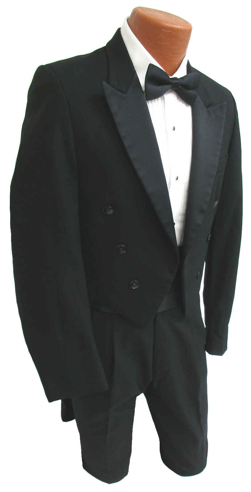 Mens Black Tuxedo Tailcoat with Long Tails Formal Wed… Gem
