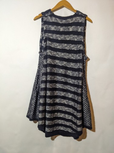 Ethyl Brand Blue & White Asymmetrical Sweater Vest SMALL NWT - Picture 6 of 8