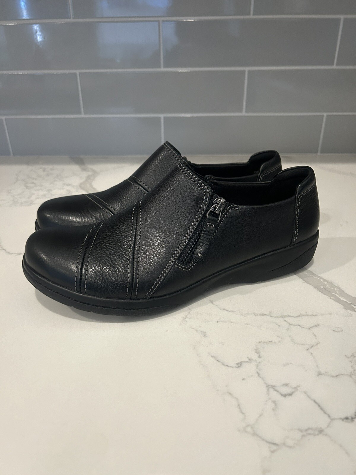 Clarks Women's Cheyn Clay Slip On Loafer Flat Shoes Black US 8 eBay