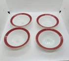 Pyrex Set of 4 Red Band Rim Small Bowl 5.5" Dessert/Fruit/Berry