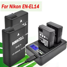 For Nikon D3100 D3200 D5100 D5200 D5300 D5500 MH-24 EN-EL14 Battery /LCD Charger