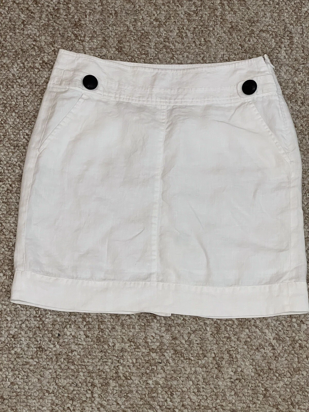 Banana Republic 100% Linen Pencil Skirt Ivory White Mini Lined Size 4 Pockets
Opens in a new window 