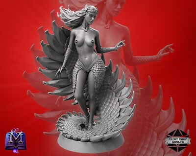 Wunderschöne Meeres Nymphe Miniatur High Fantasy Figur NSFW SFW 3D Druck