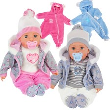 Lifelike Baby Doll Girls Boys BiBi Doll 20" Toy Dummy Sounds & 2 Sets of Clothes