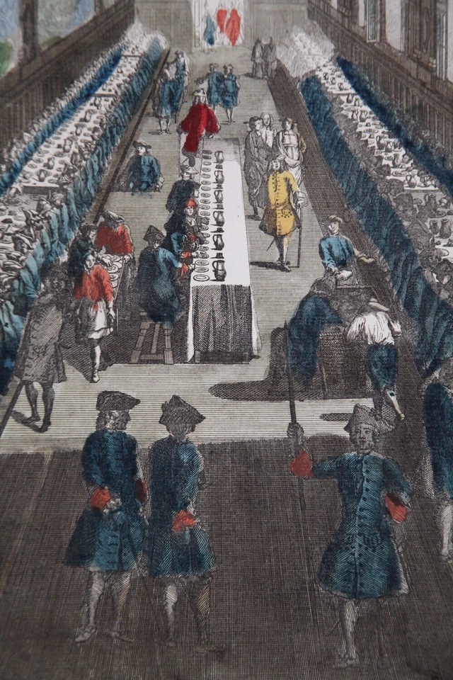 XVIIIe Gravure 48x61 CHEREAU Vue Refectoire l'Hotel Royal des Invallides Paris  - Photo 4/4