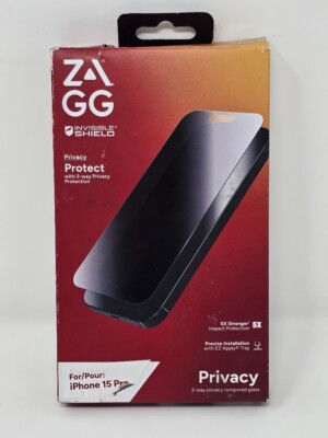 ZAGG Apple iPhone 15 Pro Glass Elite Privacy Screen Protector - Open Box
